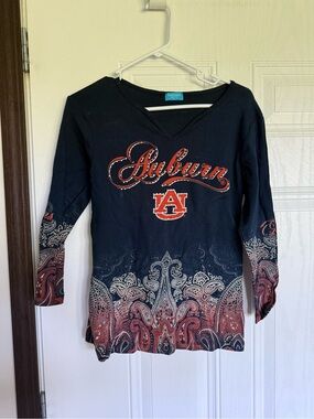 2 for $20 sale: P. Michael Auburn Tigers 3/4 sleeve t-shirt blue orange letters